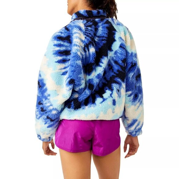 NWT Free People Movement Rocky Ridge Fleece Pullover Jacket Ocean Tie Dye Combo - Picture 7 of 13